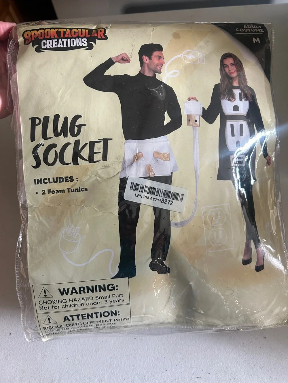 Couples Plug Socket Halloween Costume - Black 2 foam tunics